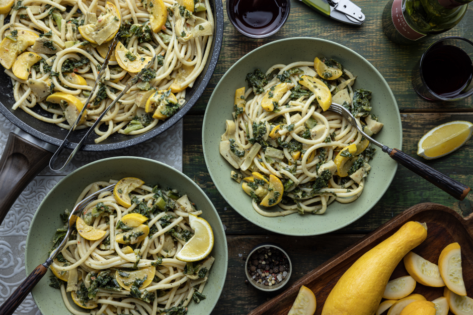 Vegan Lemon & Cashew Butter Bucatini