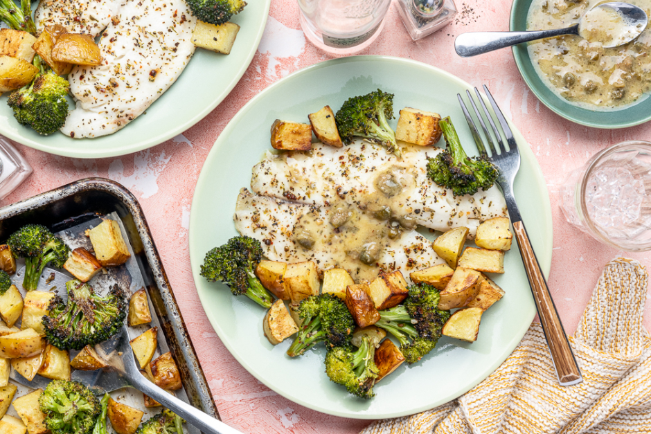 Sheet Pan Tilapia Piccata