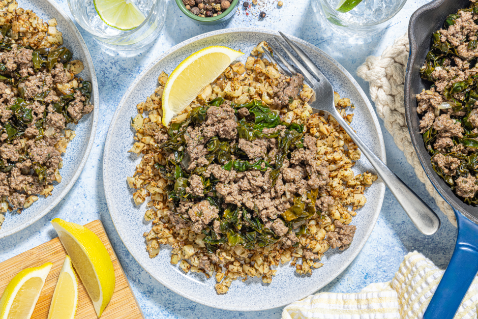 Hearty Greek Beef & Kale Bowls