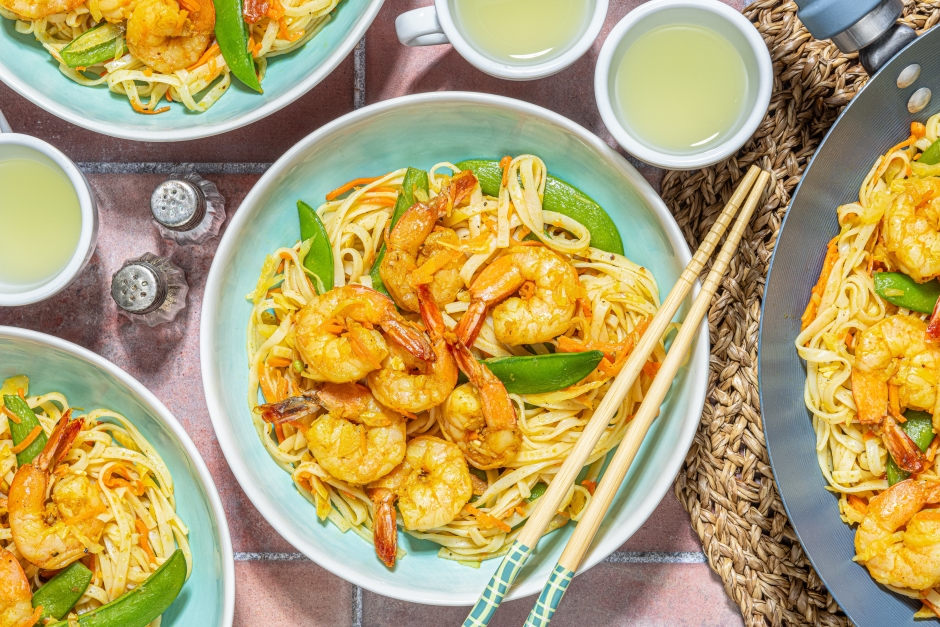 Nouilles Singapour aux crevettes