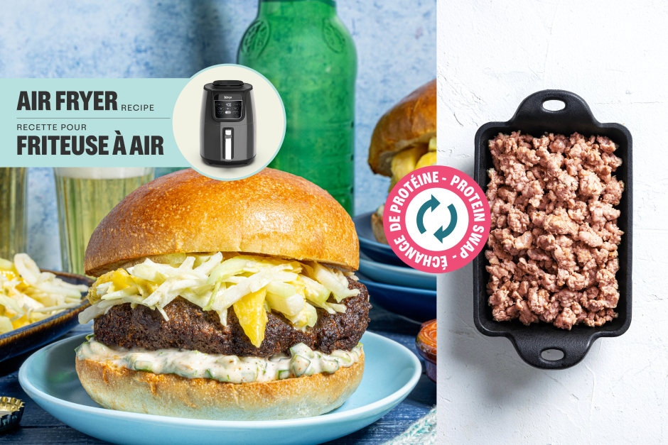 Échange de protéine | Burgers de porc fumés à la friteuse à air