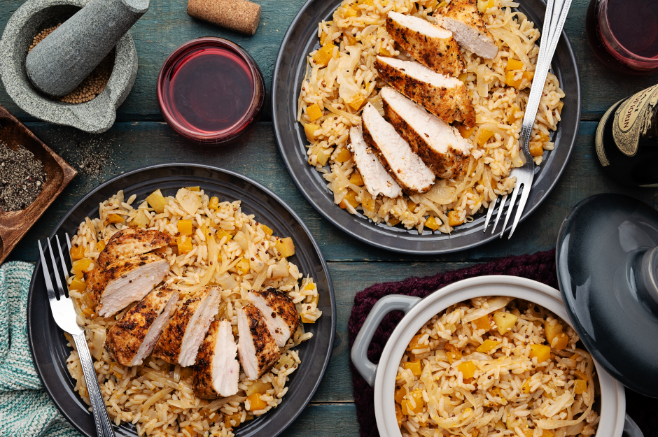Easy Breezy One-Pot Mustard Chicken & Rice