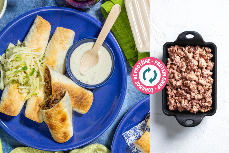 Protein Swap | Salsa Verde Ground Pork Taquitos