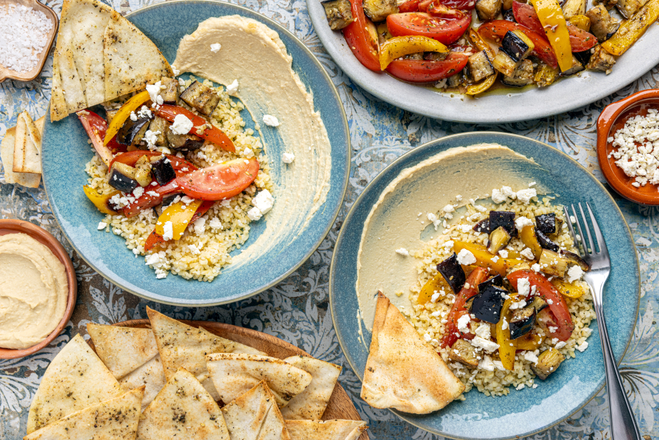 Warm Za’atar-Roasted Vegetable Bulgur Bowls