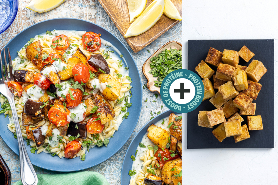 Protein Boost | Mediterranean Sheet Pan Vegan Bowls with Tofu