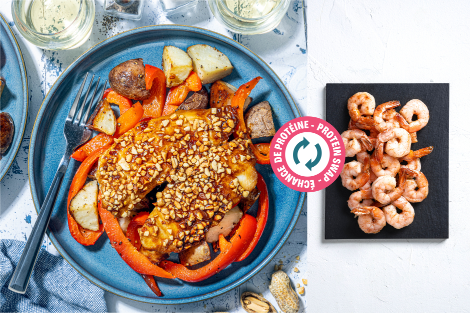 Protein Swap | Miso Butter Shrimp Traybake