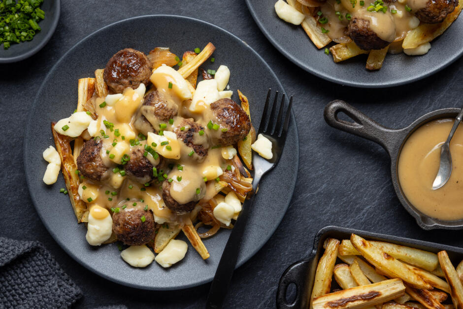 Cozy Bison Meatball Poutine