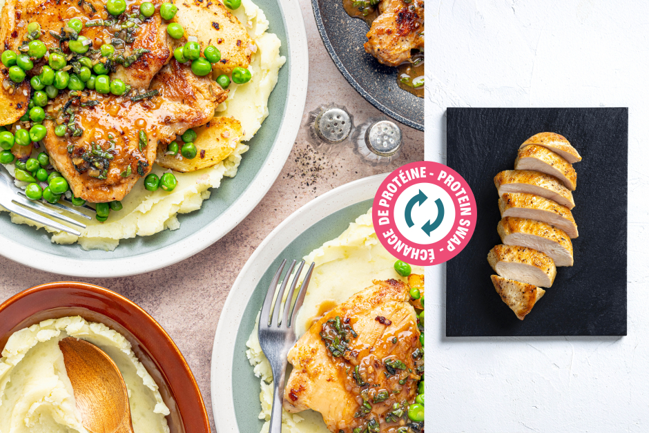 Échange de protéine | Poitrines de poulet poêlées avec sauce échalote-sauge