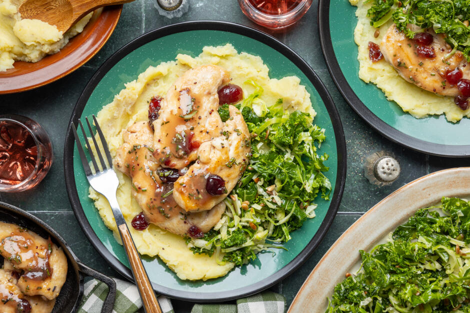 Shortcut Thanksgiving Dinner with Cranberry-Glazed Chicken