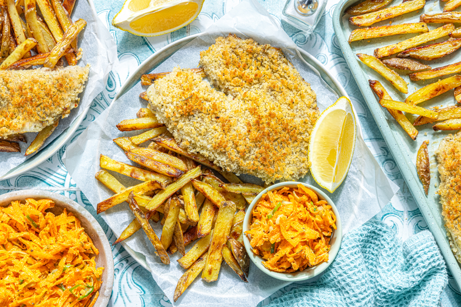 Golden Sheet Pan Fish & Chips