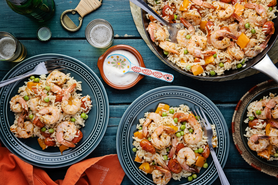 One-Pan Shrimp & Veggie Mexican-Style Rice