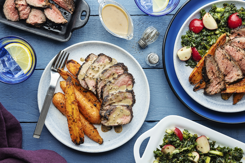 Seared Steaks with Creamy Balsamic Gravy