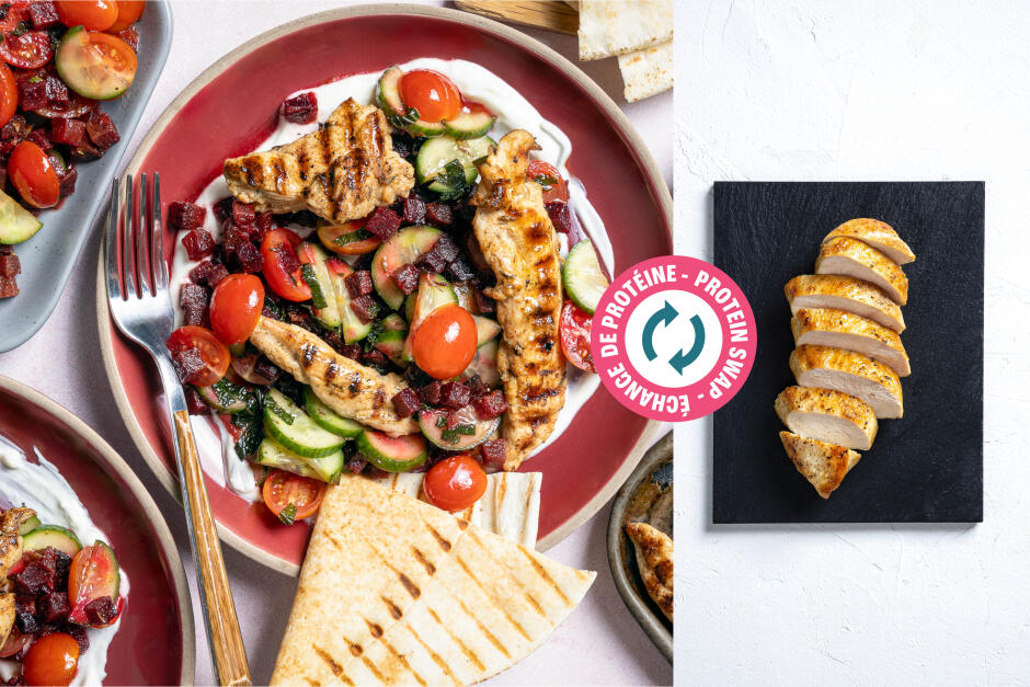 Protein Swap | Grilled Chicken Souvlaki Platter