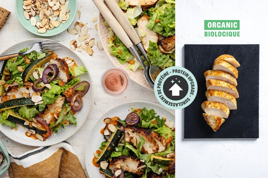 Surclassement de protéine | Salade espagnole au poulet BIO et aux amandes