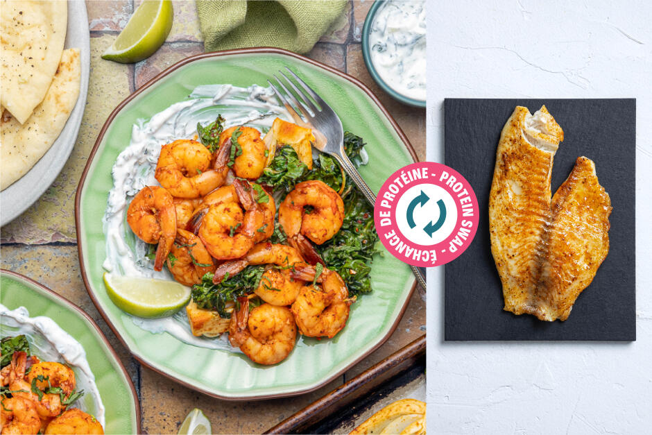 Échange de protéine | Tilapia tandoori piquant sur une plaque