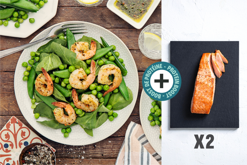 Boost de protéines | Sain + Sensé: Saumon et crevettes poêlés