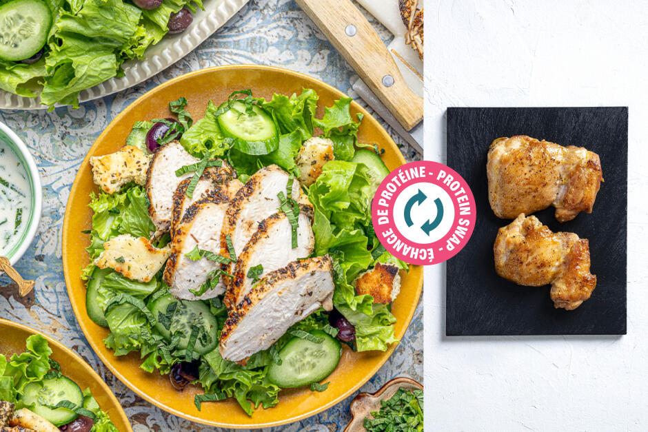 Protein Swap | Chicken Thigh Gyro Salad