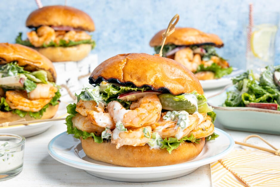 Burgers de crevettes grillées
