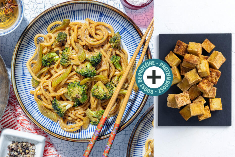 Protein Boost | Black Garlic Shanghai Noodles with Tofu