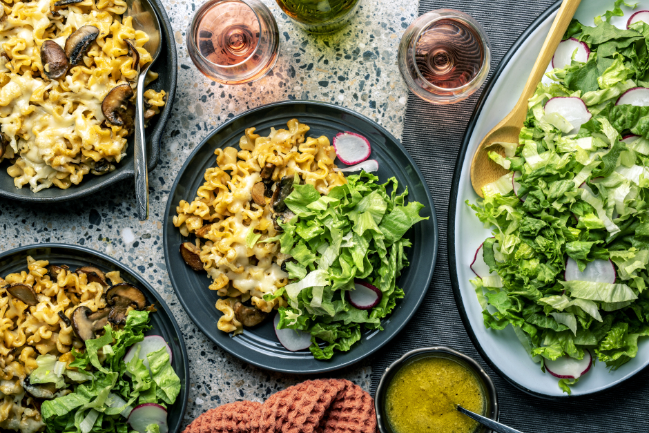 Creamy Mushroom & Mozzarella Skillet Mafalda