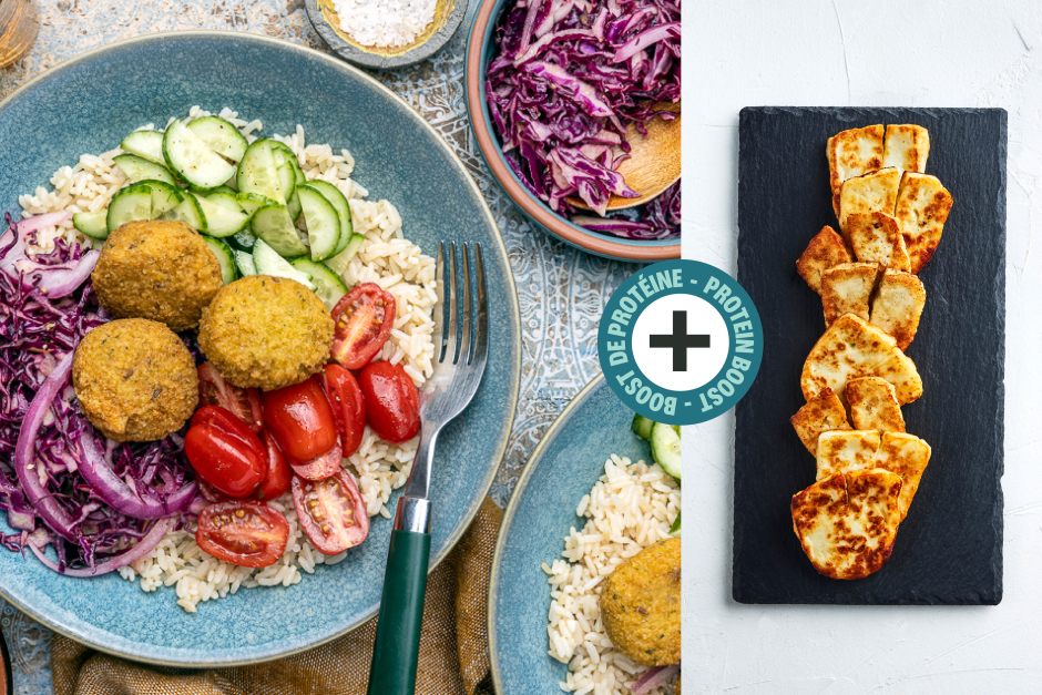 Protein Boost | Zesty Falafel & Halloumi Bowls