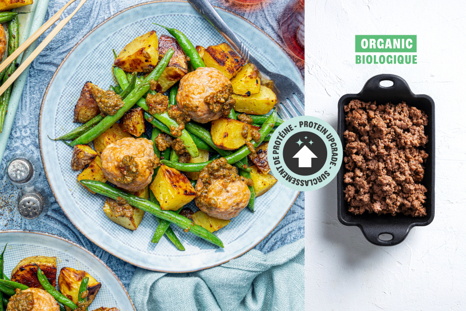 Protein Upgrade | ORGANIC Beef Meatball & Veggie Traybake