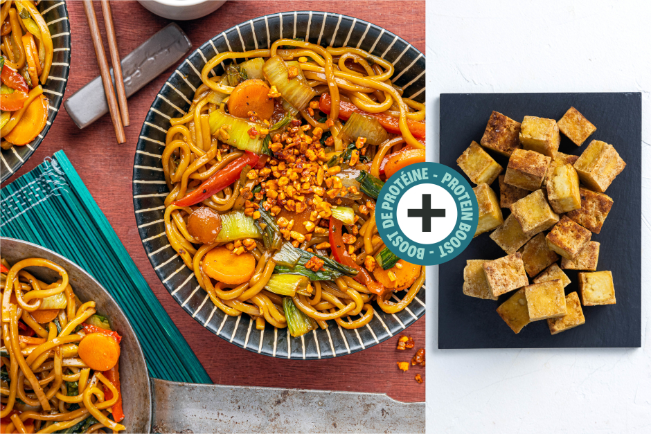 Boost de protéines | Mee goreng végétalien avec tofu et nouilles ramen fraîches