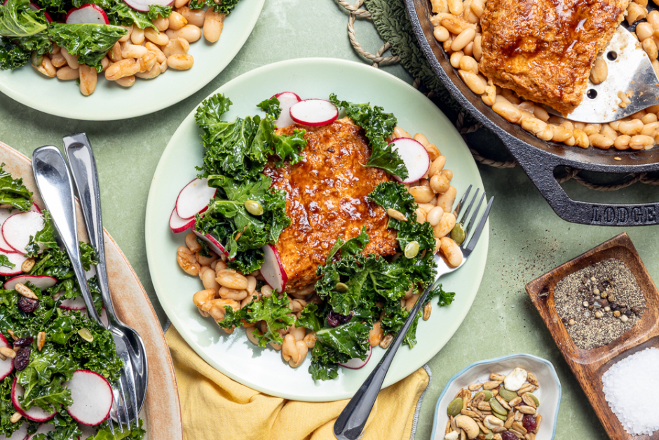 Poêlée de pain de viande à la dinde et haricots