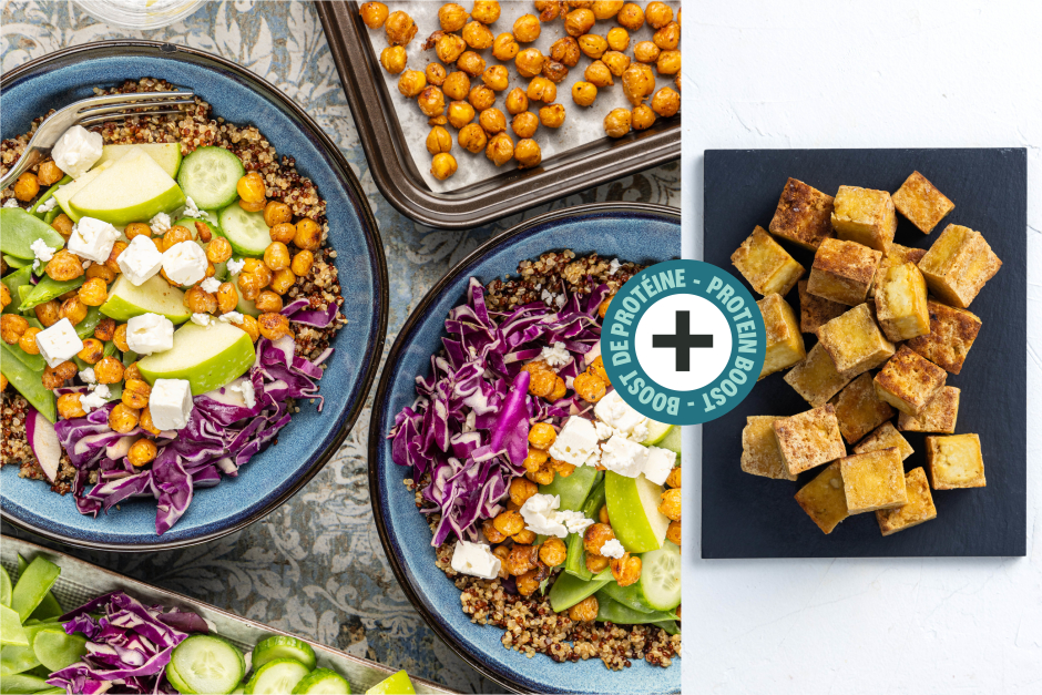 Protein Boost | Crispy Roasted Chickpea, Tofu & Quinoa Bowls