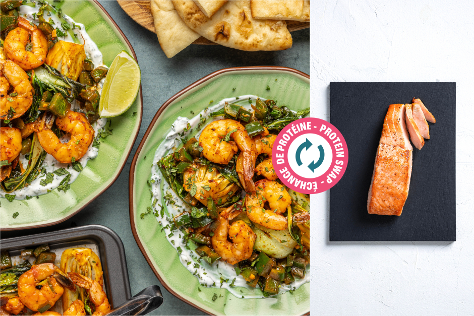 Protein Swap | Spicy Tandoori Salmon Traybake