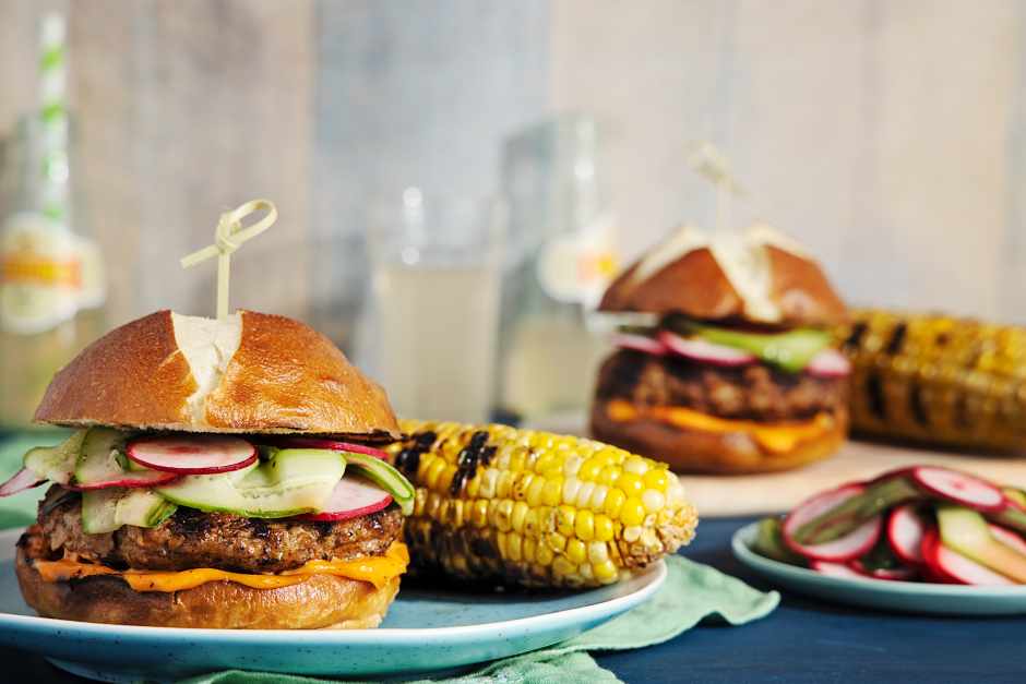 BBQ Kimchi Beef Burgers