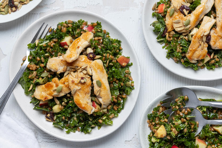 Quick Chicken Farro Bowls