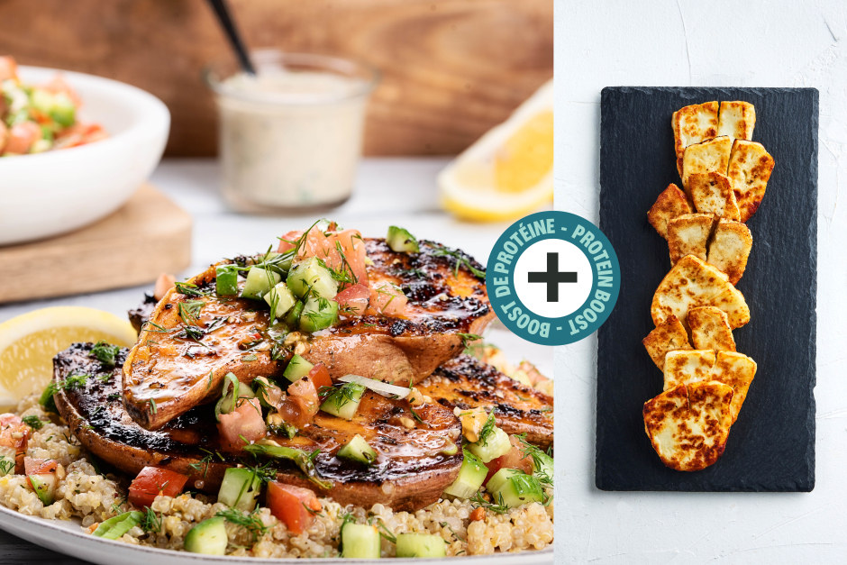 Boost de protéines | Halloumi et patates douces au beurre noisette à l’érable