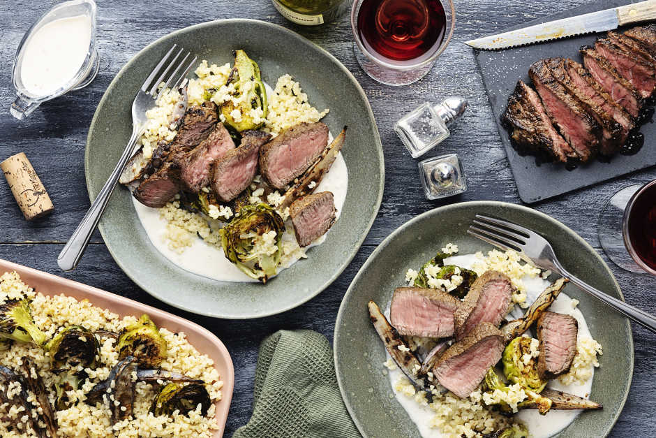 Pan-Seared Steaks with Garlic ‘Hollandaise’