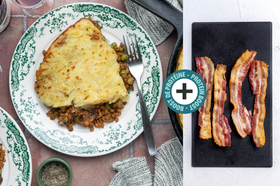 Protein Boost | British-Inspired Lentil, Bacon & Mushroom Pie