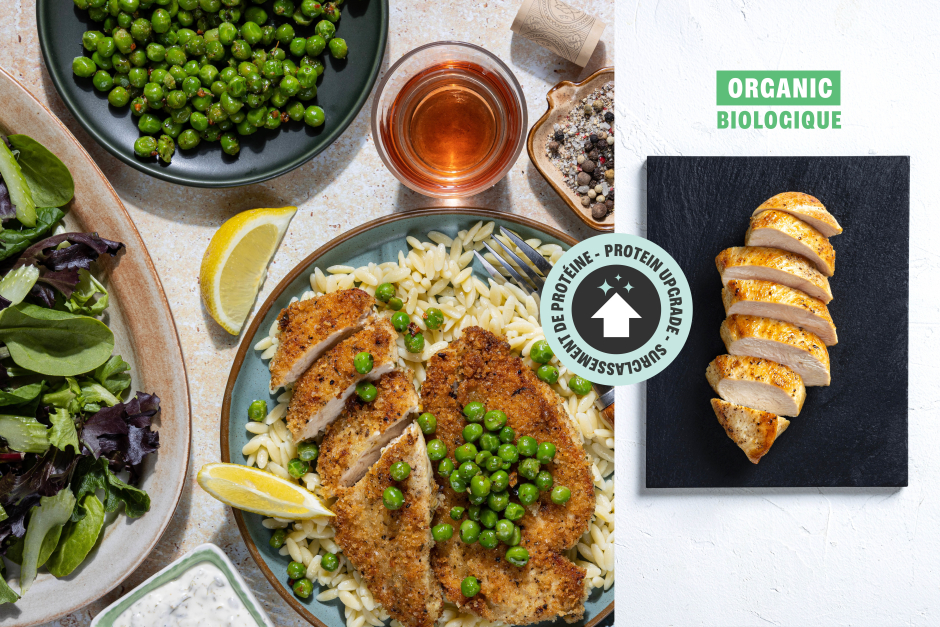 Surclassement de protéine | Schnitzels de poulet BIO et mayo citron-câpres