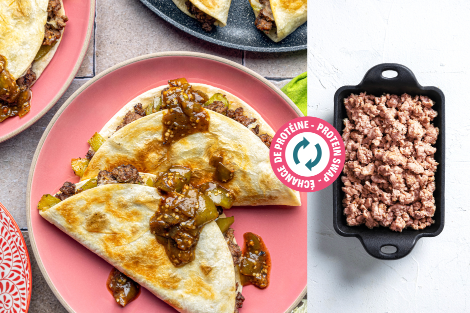 Protein Swap | Ground Turkey & Poblano Quesadillas