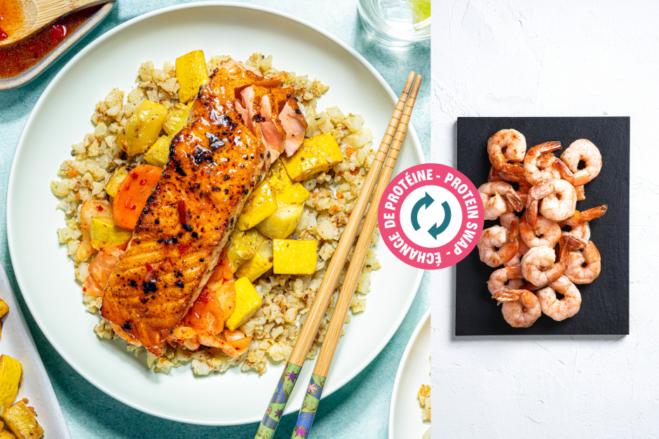 Protein Swap | Spicy Shrimp Bibimbap Bowls
