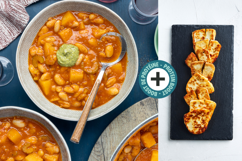 Protein Boost | Rustic Vegetarian Cassoulet with Halloumi