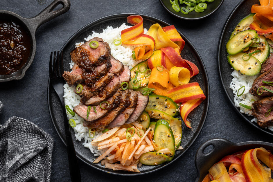 Spicy Beef Tenderloin Bulgogi Bowls