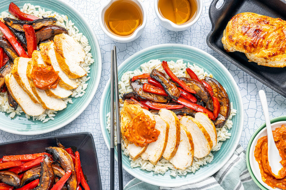 Poitrines de poulet avec beurre au gochujang piquant