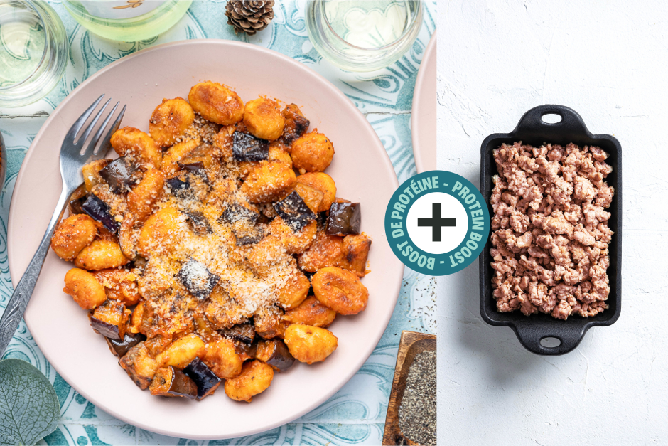 Boost de protéines | Gnocchis alla norma avec chair à saucisse