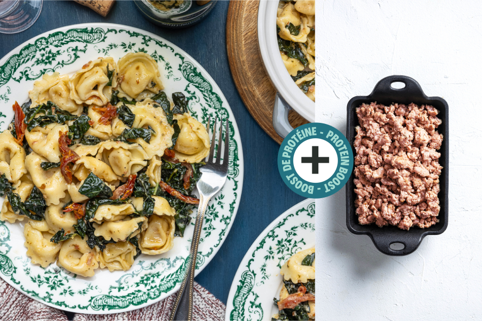 Protein Boost | Creamy Pesto Rosso Tortellini with Sausage Meat