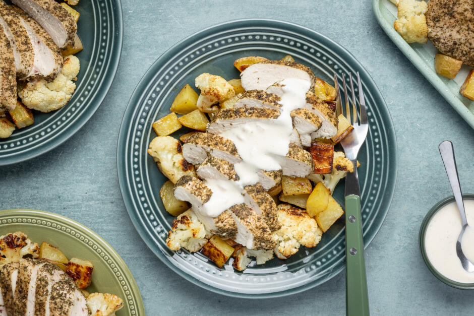 Poulet au zaatar sur plaque