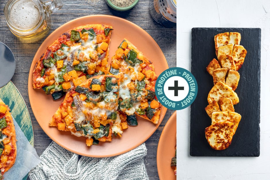 Protein Boost | Veggie-Loaded Flatbreads with Halloumi