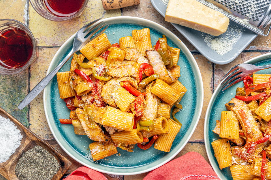 Sliced Pork & Peperonata Pasta