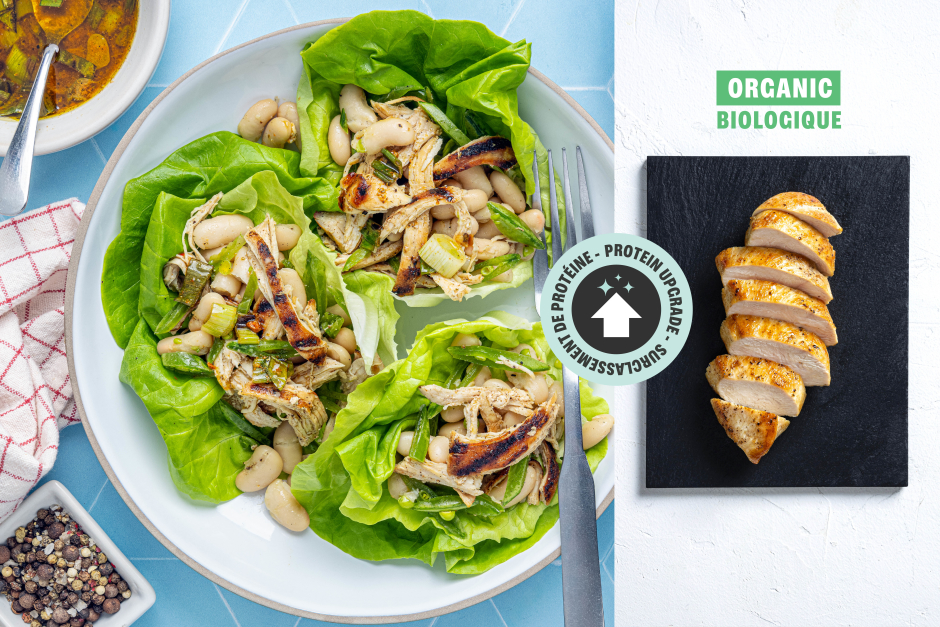 Protein Upgrade | Slow Carb: Grilled ORGANIC Chicken & White Bean Lettuce Cups