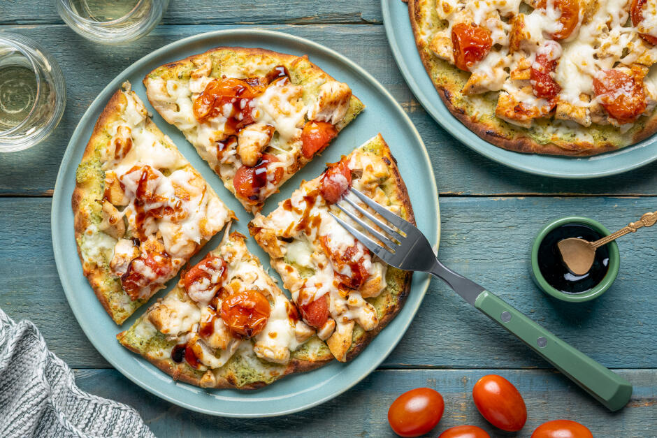 Quick Chicken Caprese Flatbreads