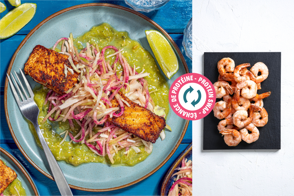 Protein Swap | Smoky Shrimp with Tomatillo Guacamole