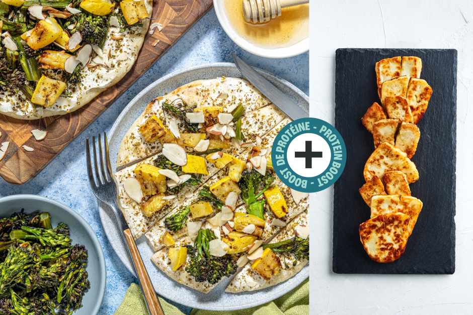 Protein Boost | Za’atar-Grilled Halloumi & Veggie Flatbreads